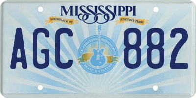 MS license plate AGC882