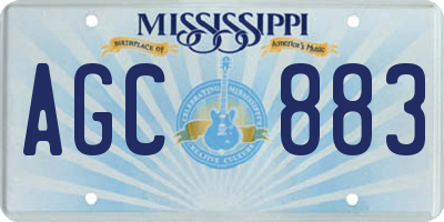 MS license plate AGC883