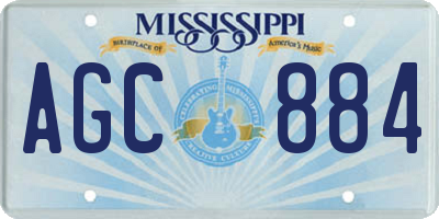 MS license plate AGC884