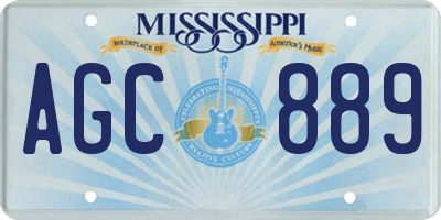 MS license plate AGC889