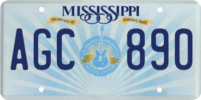 MS license plate AGC890