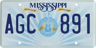 MS license plate AGC891