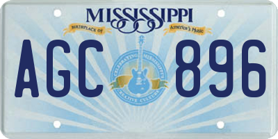MS license plate AGC896