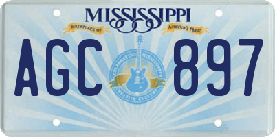 MS license plate AGC897