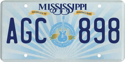 MS license plate AGC898