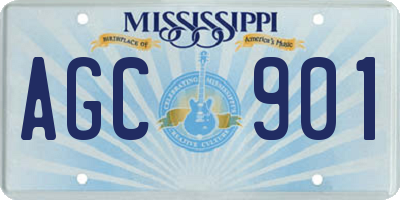 MS license plate AGC901