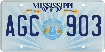 MS license plate AGC903