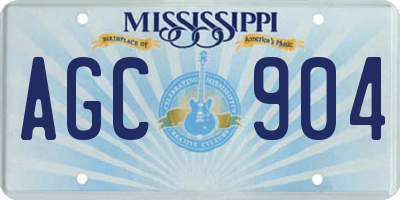 MS license plate AGC904