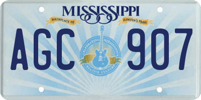 MS license plate AGC907