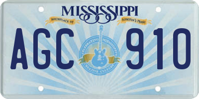 MS license plate AGC910