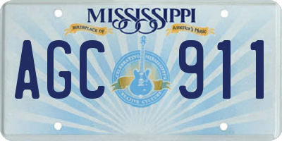 MS license plate AGC911