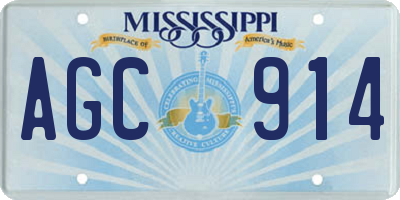 MS license plate AGC914