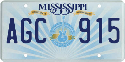 MS license plate AGC915