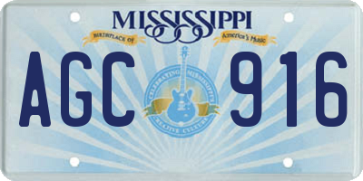 MS license plate AGC916