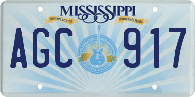 MS license plate AGC917
