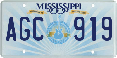 MS license plate AGC919