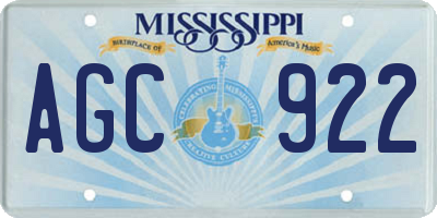 MS license plate AGC922