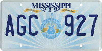 MS license plate AGC927