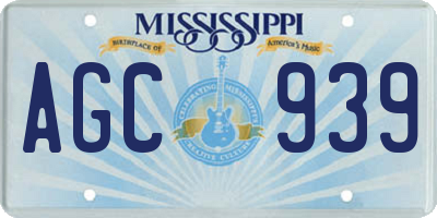 MS license plate AGC939