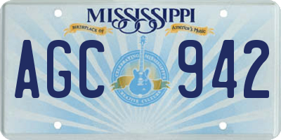 MS license plate AGC942