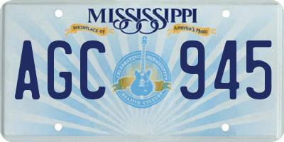 MS license plate AGC945