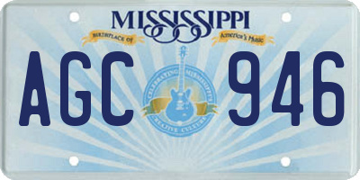MS license plate AGC946