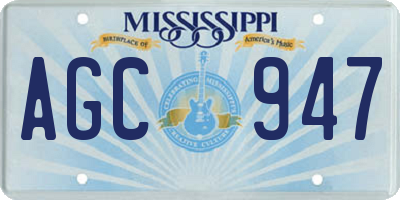 MS license plate AGC947