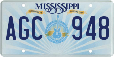 MS license plate AGC948