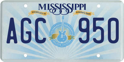MS license plate AGC950