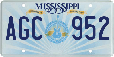 MS license plate AGC952