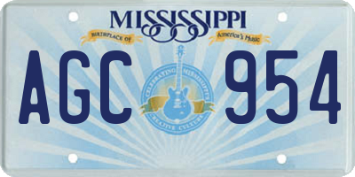 MS license plate AGC954