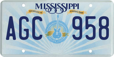 MS license plate AGC958