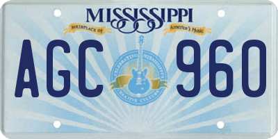 MS license plate AGC960