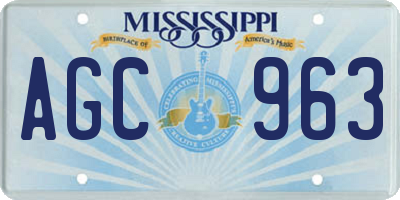 MS license plate AGC963