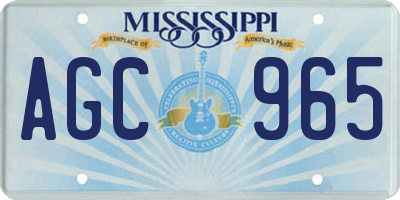 MS license plate AGC965