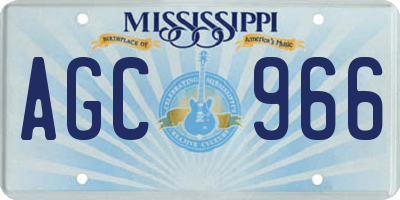 MS license plate AGC966