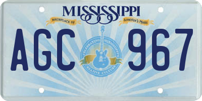 MS license plate AGC967