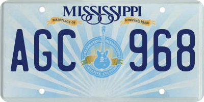 MS license plate AGC968