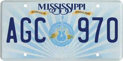 MS license plate AGC970