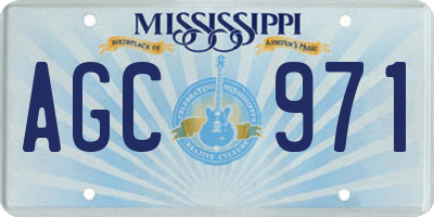 MS license plate AGC971