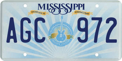 MS license plate AGC972
