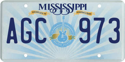 MS license plate AGC973