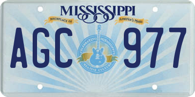 MS license plate AGC977