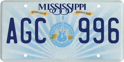 MS license plate AGC996