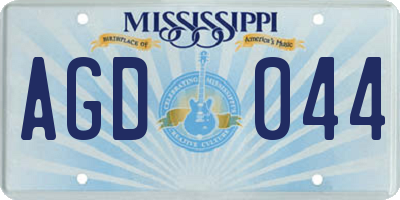 MS license plate AGD044