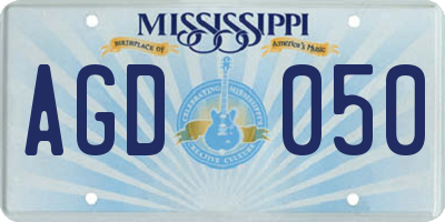 MS license plate AGD050