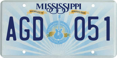 MS license plate AGD051