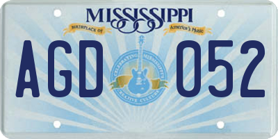 MS license plate AGD052