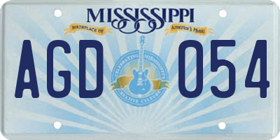 MS license plate AGD054