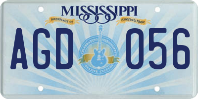 MS license plate AGD056